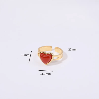 Retro Heart Gold Ring