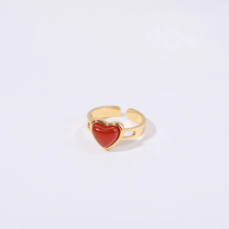 Retro Heart Gold Ring