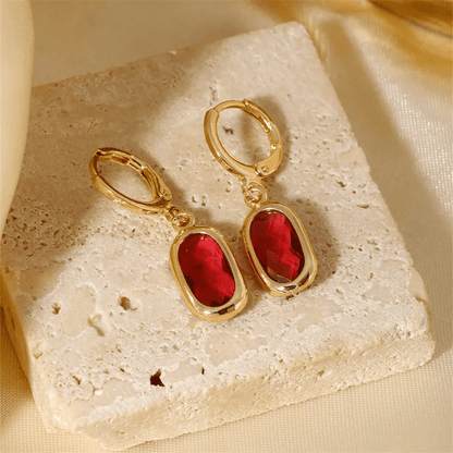 Retro Oval Drop Earrings