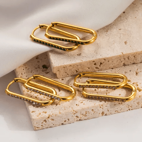 Gold Plated Geometric Hoops