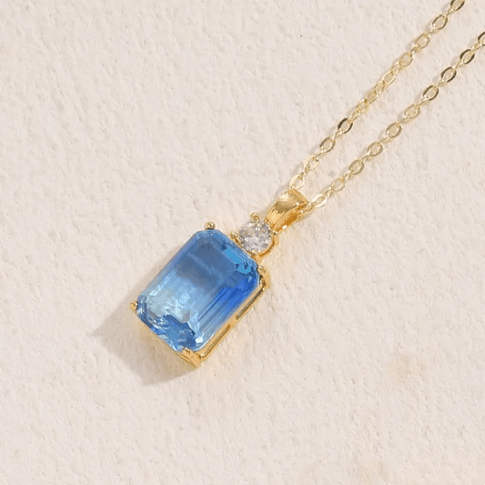 Princess Cut Aquamarine Pendant