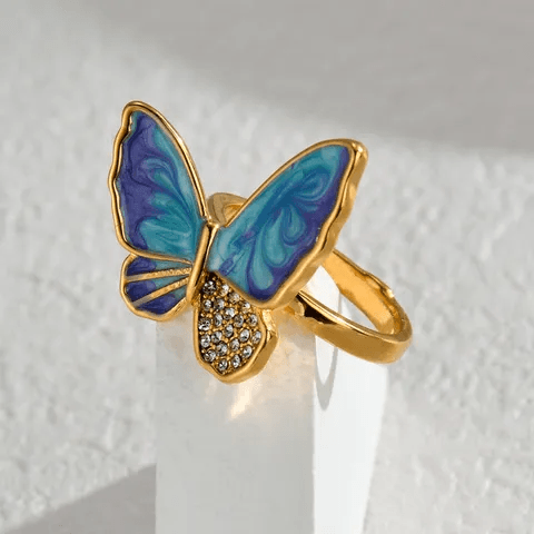 Blue Butterfly Ring