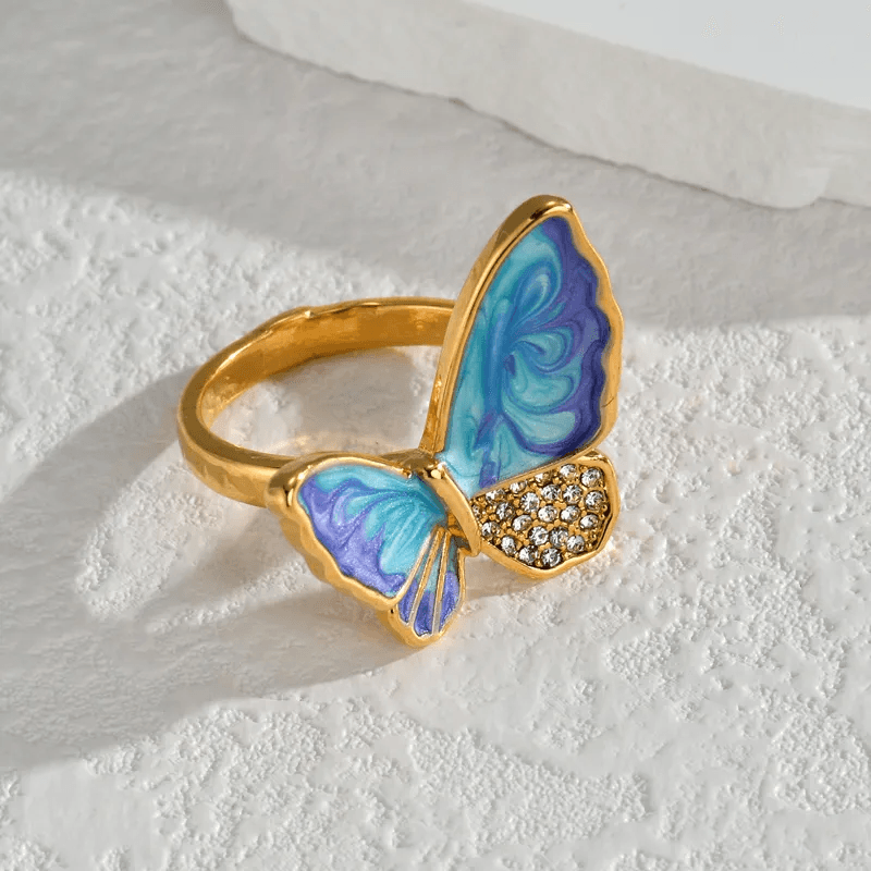 Blue Butterfly Ring