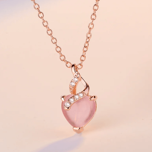 Peach Heart Necklace