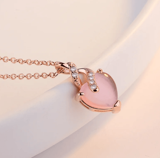 Peach Heart Necklace