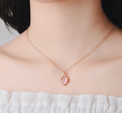 Peach Heart Necklace