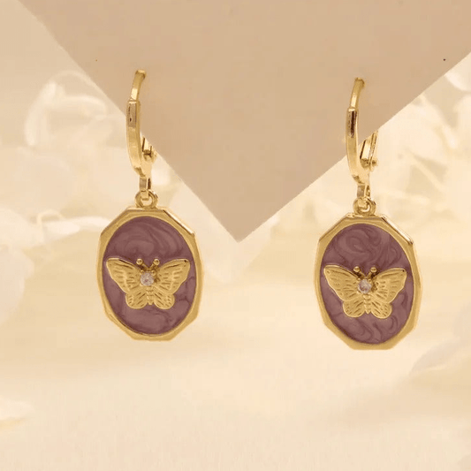 Vintage Lavender Drop Earrings