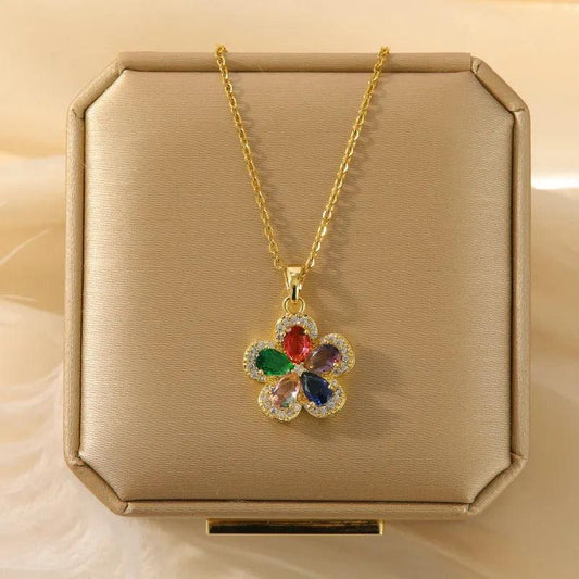 Multicolored Flower Pendant