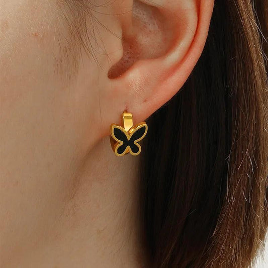 Retro Butterfly Small Hoops