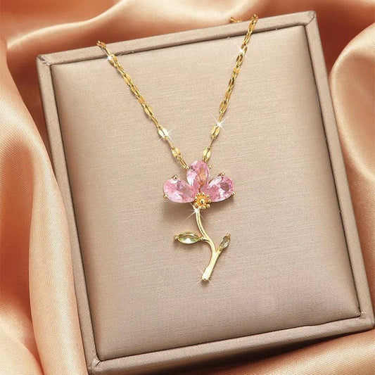 Pink Tulip Necklace