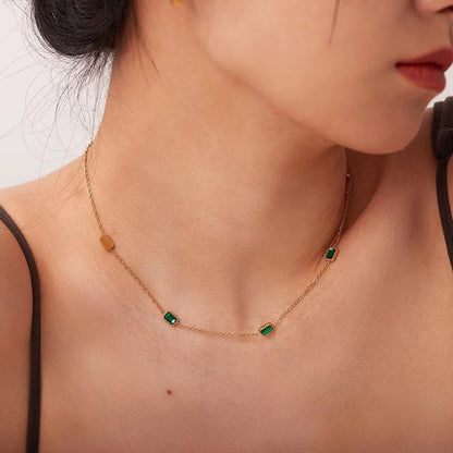 Dainty Emerald Necklace