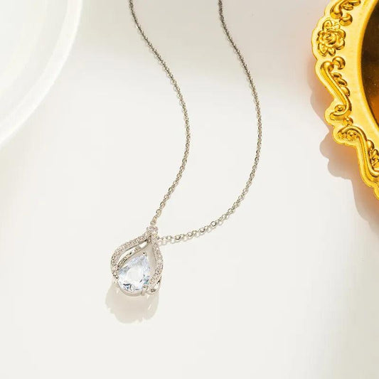 Water Droplet Silver Pendant