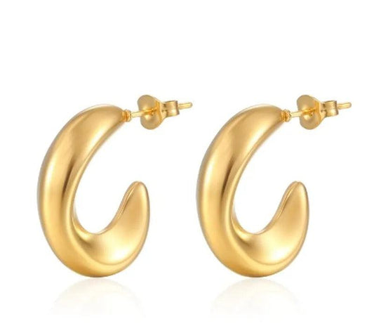 Twisted Golden Hoops