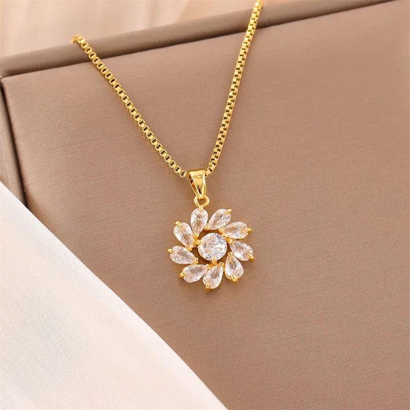 Crystal Flower Pendant