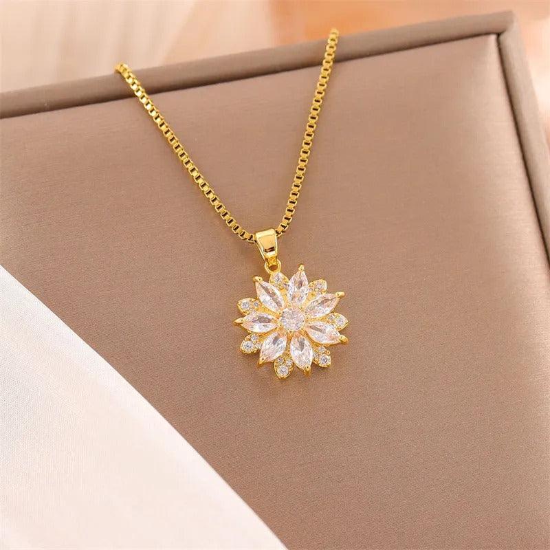 Crystal Flower Pendant