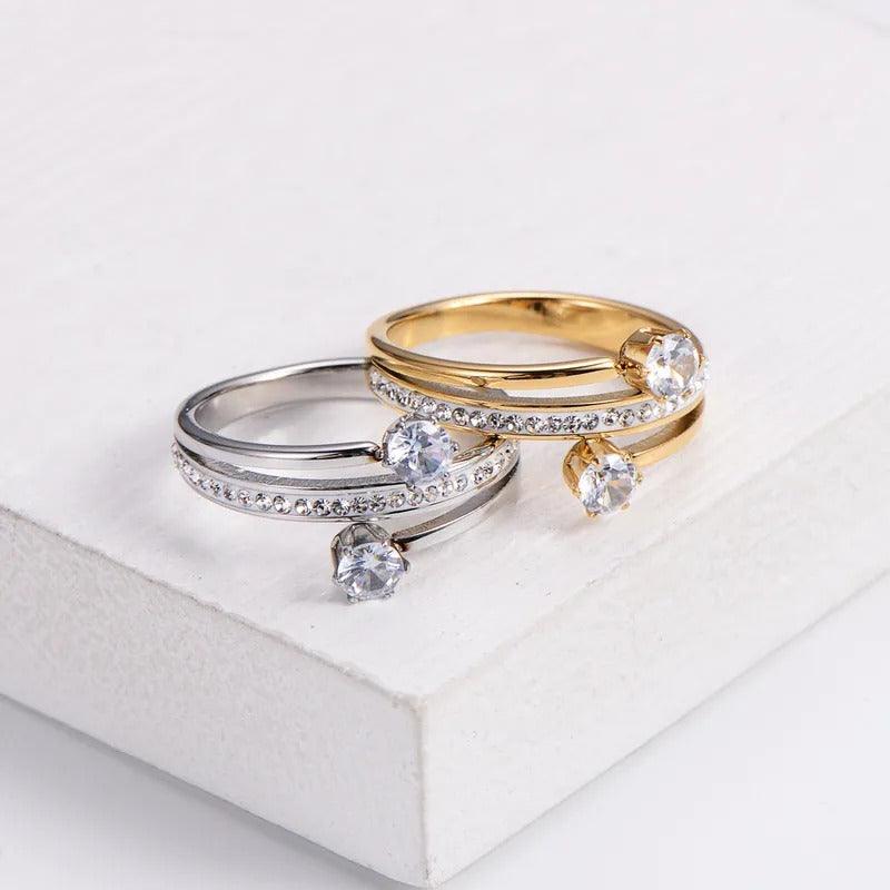 Triple layer Diamond Ring