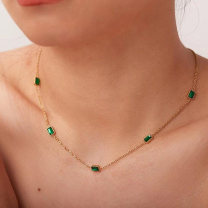 Dainty Emerald Necklace