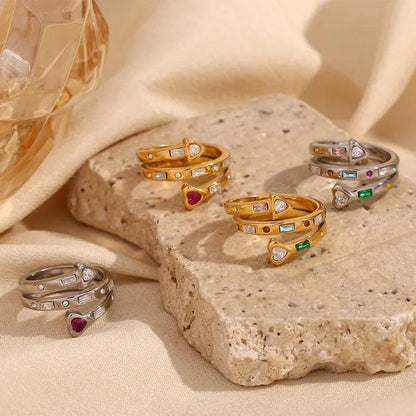 Triple layer Crystal Ring