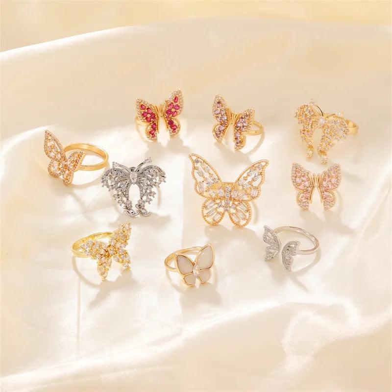 Butterfly Studded Rings